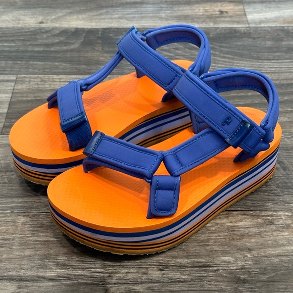 Tory Burch Shoes - Tory Burch Sport Eva Strappy Platform Sandal Bermuda/Vibrant Orange Spice Size 7